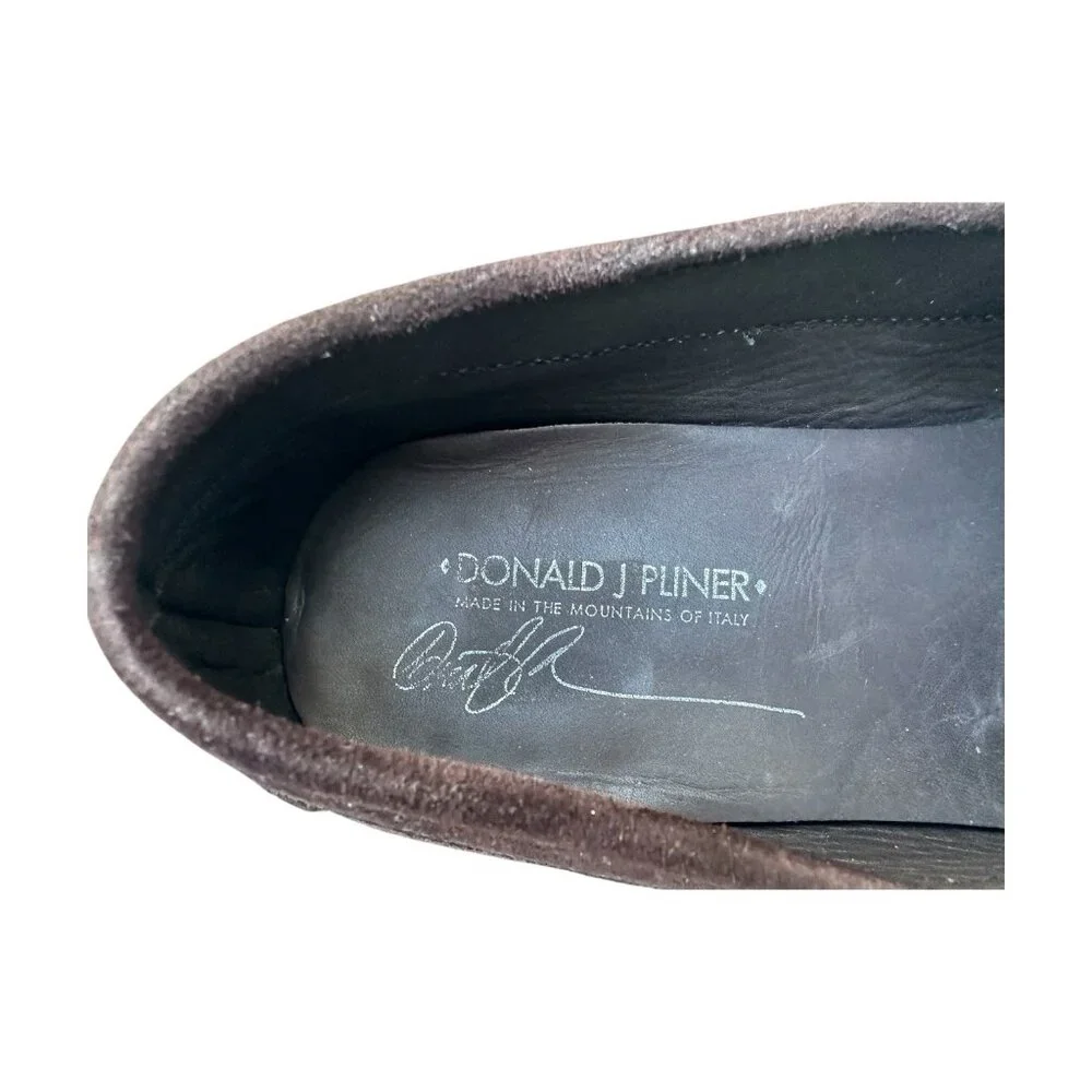 Men's Brown Suede Loafers with Silver Bit Hardware